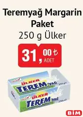 TEREMYAĞ MARGARİN PAKET 250 G